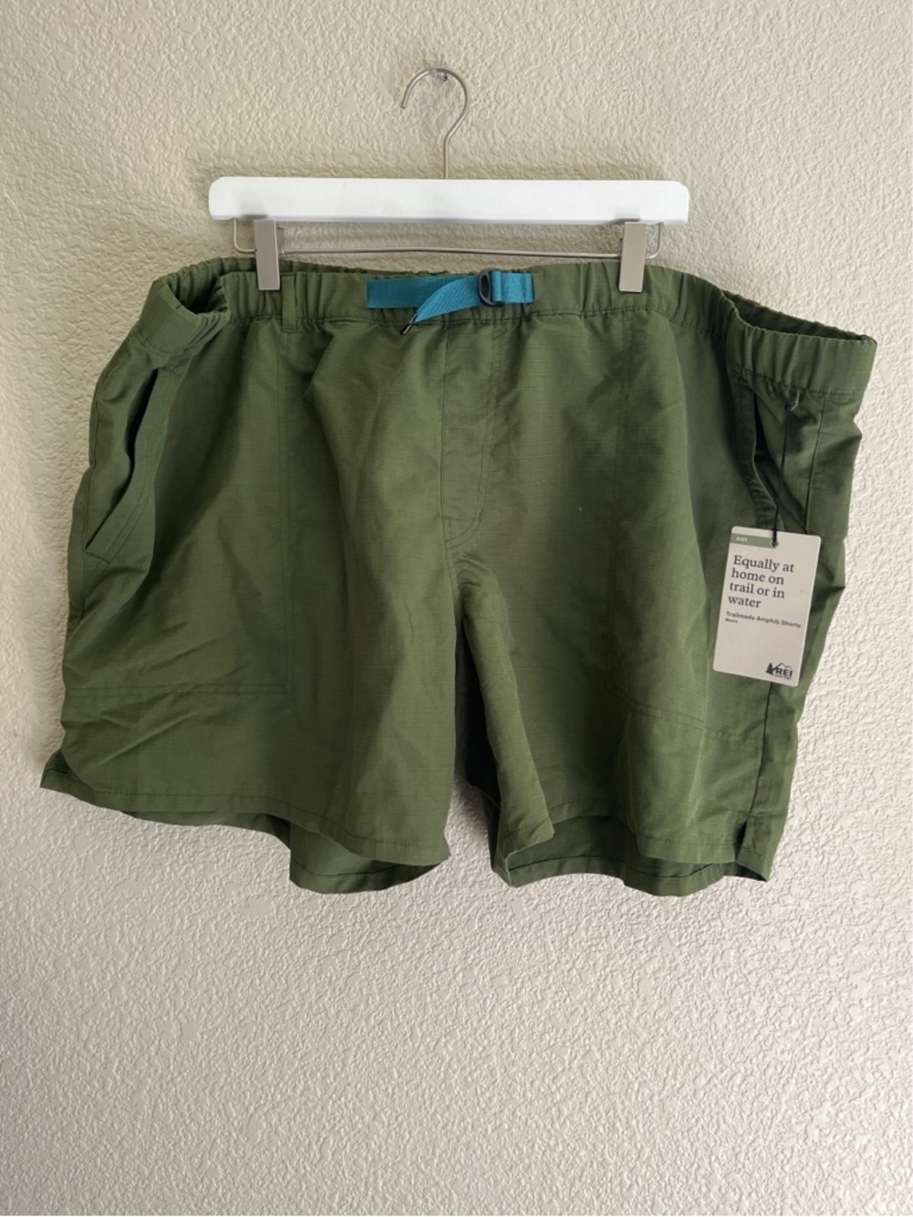 NWT REI Trailmade Amphib Shorts Olive Green Men’s Size 3X